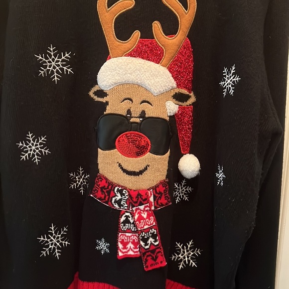 Adorable Christmas Sweater with Rudolph - comes with matching scarf!! Size 16/18 - Picture 3 of 6